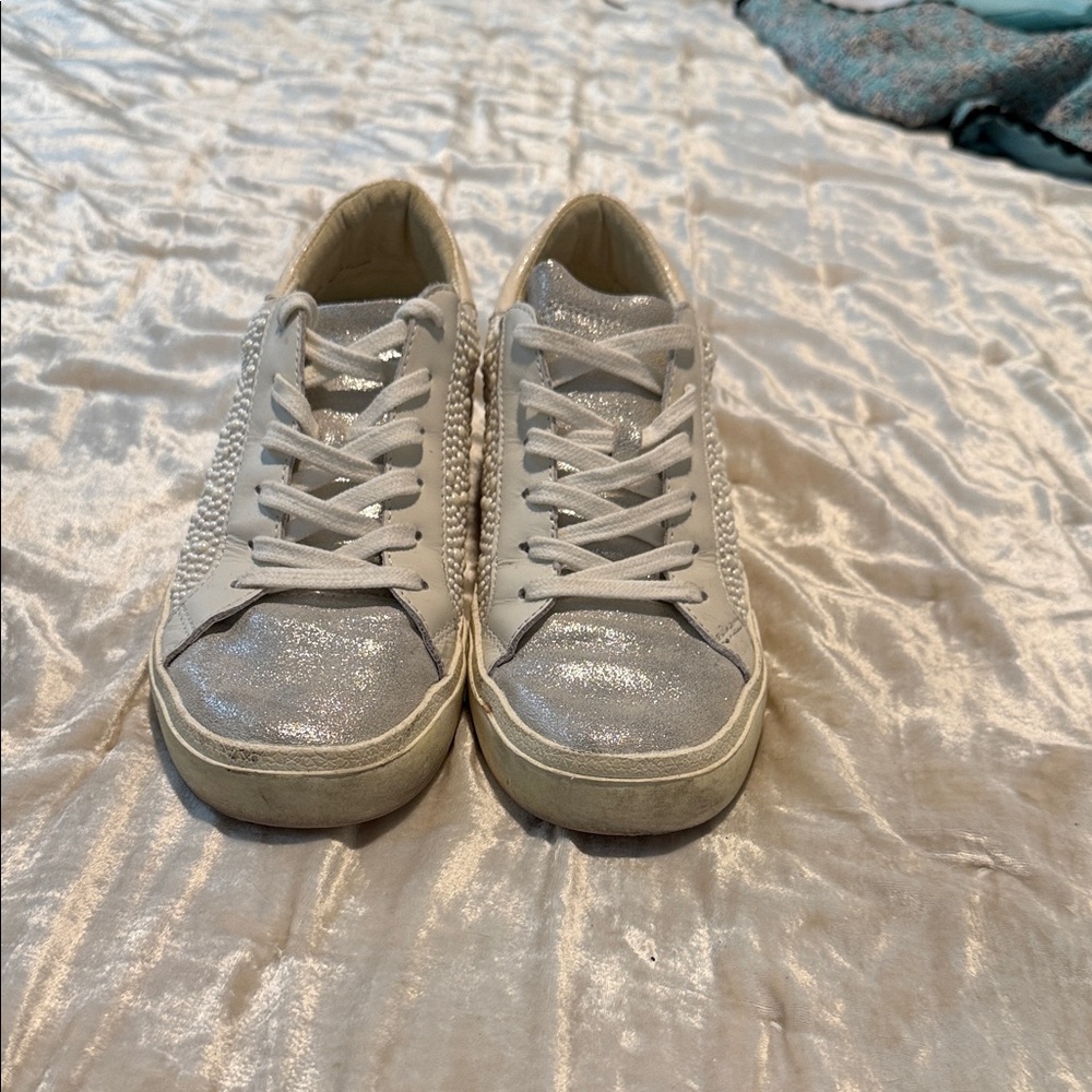 Silver dolce vita sneakers!!
